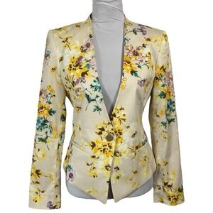 NEW Antonio Melani Floral Print Jacket Blazer Size 4 Tailored Feminine Tux Sexy